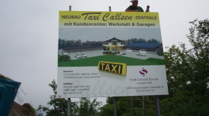 Bauschild Taxi Callsen